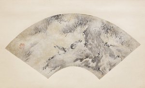 Ptáci a borovice, asi 1570-1590 (tuš a zlato na papíře) od Eitoku Kano