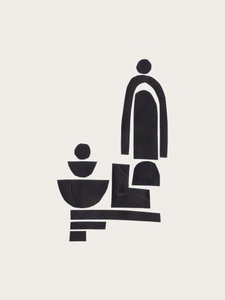 Abstraktní postavy naskládané na sebe od Ejaaz Haniff