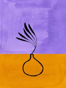 Minimalistická váza s botanickým motivem