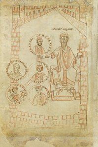 Rodokmen dynastie Salian: Konrád II., Jindřich III., Jindřich IV., jeho manželka Eupraxia z Kyjeva, Jindřich V., 12. století od Ekkehard of Aura