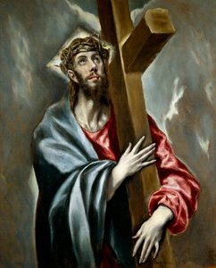 Kristus nesoucí kříž (Portement de Croix ou Křížová cesta) (Kristus nesoucí kříž) - Malba Domenika Theotokopoulose známá jako El Greco (1540-1614), olej na plátně, cca 1602, španělské umění od El Greco