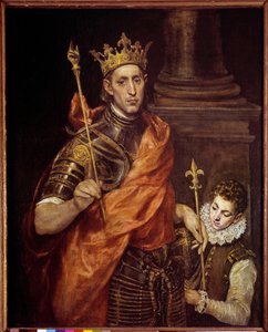 Portrét Saint Louis (Louis IX) s jednou stranou (1214-1270) Obraz Domenikos Theotokopoulos dit El Greco (1541-1614) Sun. 1,20 x 0,96 m od El Greco