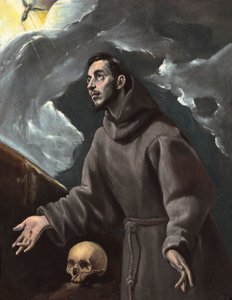 Svatý František přijímá Stigmata od El Greca, Dominika (1541-1614). Olej na plátně od El Greco