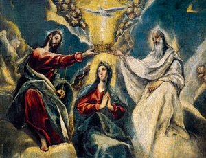 Korunovace Panny Marie, detail od El Greco