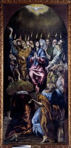 Obraz Letnice od Domenika Theotokopoulose dit El Greco (1541-1614) 17. století Sun. 2,75x1,27 m Madrid, muzeum Prado - Letnice. Obraz Domenika Theotokopoulose známý jako El Greco (1541-1614)