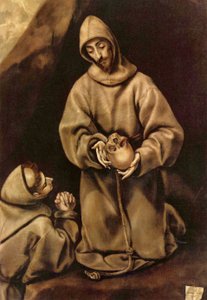 Německy: Svatý František a bratr Lev, rozjímání o smrti Svatý František a bratr Lev, rozjímání o smrti od El Greco