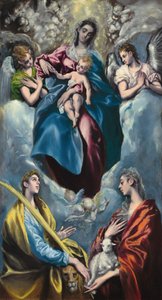 Madona s dítětem se svatou Martinou a svatou Anežkou, 15971599. od El Greco