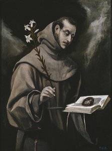 Svatý Antonín Paduánský, c. 1580 od El Greco