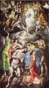 Kristův křest od El Greco