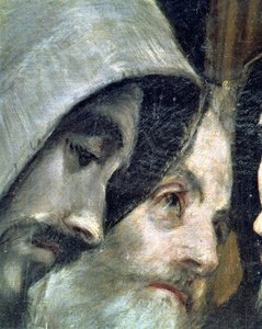 Pohřeb hraběte Orgaze, z legendy z roku 1323, detail františkánů, 1586-88 detail olej na plátně 44240 od El Greco
