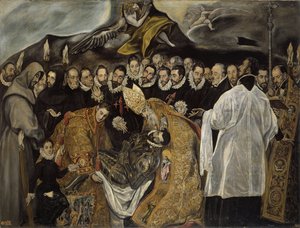 Dolní část Pohřeb hraběte z Orgazu, cca 1625 od El Greco