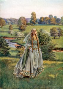 Guinevere. Tennyson (barevná litografie)