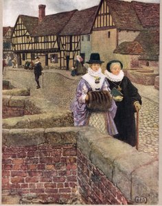 Viděl jsem ji procházet kolem a ano, miluji ji až do smrti, ilustrace z „Knihy starých anglických písní a balad“, vydané nakladatelstvím Hodder a Stoughton, kolem roku 1910 (barevné lito) od Eleanor Fortescue Brickdale