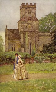 Opouštím kostel v době kázání (barva lito) od Eleanor Fortescue Brickdale