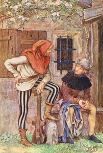 Ilustrace k filmu The Gathering of Brother Hilarius od Michaela Fairlesse (barevná litografie) od Eleanor Fortescue Brickdale