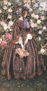 Dáma se slunečníkem (akvarel na papíře) od Eleanor Fortescue Brickdale