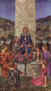 Naše paní zpívá Magnificat, S tóny převyšujícími sladké (barva lito) od Eleanor Fortescue-Brickdale