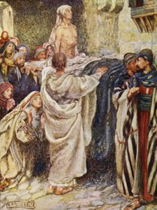 Vdův syn vychovaný v Nain (barevné lito) od Eleanor Fortescue Brickdale