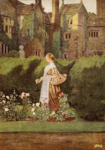 V její tváři je zahrada (barva litho) od Eleanor Fortescue Brickdale