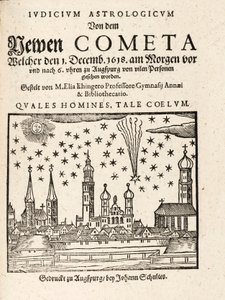 Nová kometa při pohledu z německého Augspurgu 1. prosince 1618, pub. 1618. od Elias Ehinger 1573 1653.