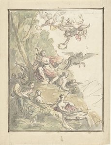 Apollo a múzy na Parnasu od Elias van Nijmegen