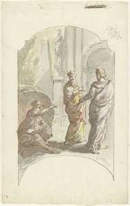 Diogenes žádá Alexandra, aby nestál v jeho světle od Elias van Nijmegen