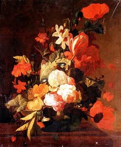 Růže, tulipány, konvolvuli atd. od Elias van den (follower of) Broeck