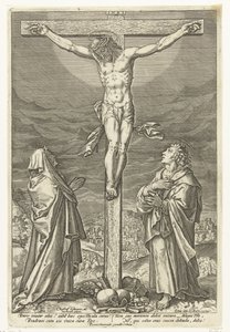 Kristus na kříži s Marií a Janem Křtitelem Umučení Krista (název série) od Elias van den Bossche