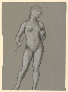 Kresba, Studie ženského aktu, asi 1885 od Elihu Vedder