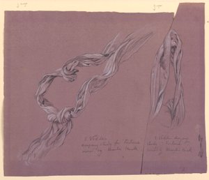Kresba, studie drapérie pro postavu "Fortune", asi 1877 od Elihu Vedder