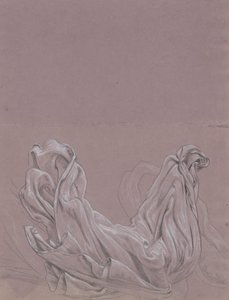 Figurální studie (recto); Studie soukenictví (verze) od Elihu Vedder
