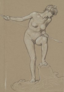 Dívka Spearing Dolphin, c. 1900. od Elihu Vedder