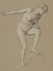 Dívka Spearing Dolphin, c. 1900. od Elihu Vedder