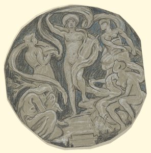 Studie pro Center Circle of Huntington Ceiling; Apollo a průvodci od Elihu Vedder