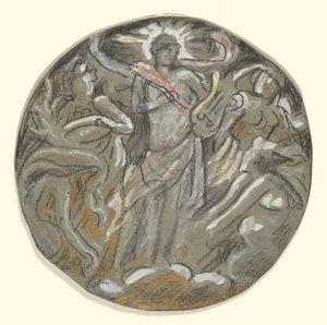 Studie pro Center Tondo of Huntington Ceiling - Apollo a čtyři roční období od Elihu Vedder