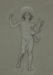 Studie pro postavu Apolla, z 60 studií pro strop Huntington (1926,80) od Elihu Vedder