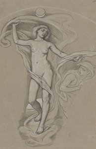 Studie k obrazu „Luna“ od Elihu Vedder