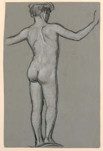 figurální studie pro návrh fontány od Elihu Vedder