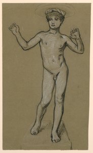 figurální studie pro návrh fontány od Elihu Vedder