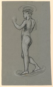 figurální studie pro návrh fontány od Elihu Vedder