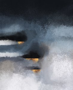 Zlatá bouře – abstrakt od Elisabeth Fredriksson