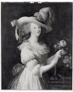 Kopie portrétu Marie-Antoinetty (1755-93) po roce 1783 (olej na plátně) (čb foto)