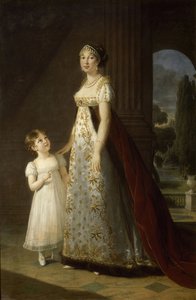 Portrét Caroline Bonaparte 1782-1839, královny Neapole a Sicílie, se svou dcerou Letiziou, 1807 od Elisabeth Louise Vigee Lebrun