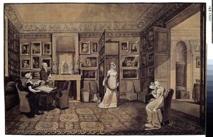 Přijímací pokoj v Domě knížete Ivana Ivanoviče Barjatinského (1772-1825) v Altoně (Přijímací pokoj v domě Barjatinských v Altoně). Kresba Marie Louise Elisabeth Vigee-Lebrun (Vigee Lebrun) (1755-1842) od Elisabeth Louise Vigee-Lebrun