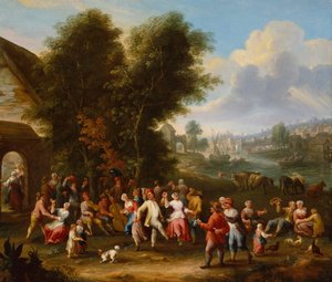A Village Kermesse (olej na plátně) od Elisabeth Seldron