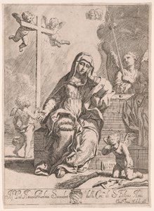 Bolestná madona se symboly umučení Krista od Elisabetta Sirani