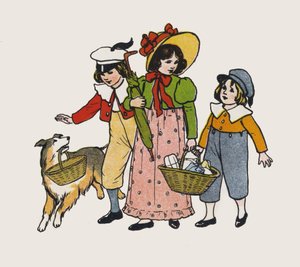 Děti jdou na procházku (barva litho)