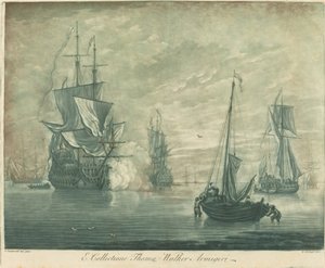 Přepravní scéna ze sbírky Thomase Walkera od Elisha Kirkall after Willem van de Velde the Younger
