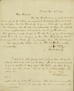 Dopis Fredericku Saugrainovi od Elizy Kennerlyové, 24. prosince 1841 od Eliza Kennerly