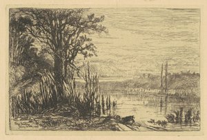 Rybník v Cernay-la-Ville od Eliza Pratt Greatorex